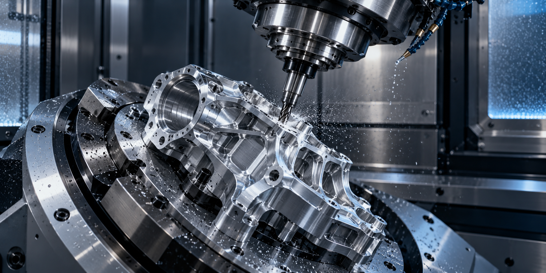 Illustrative precision machining of aluminium