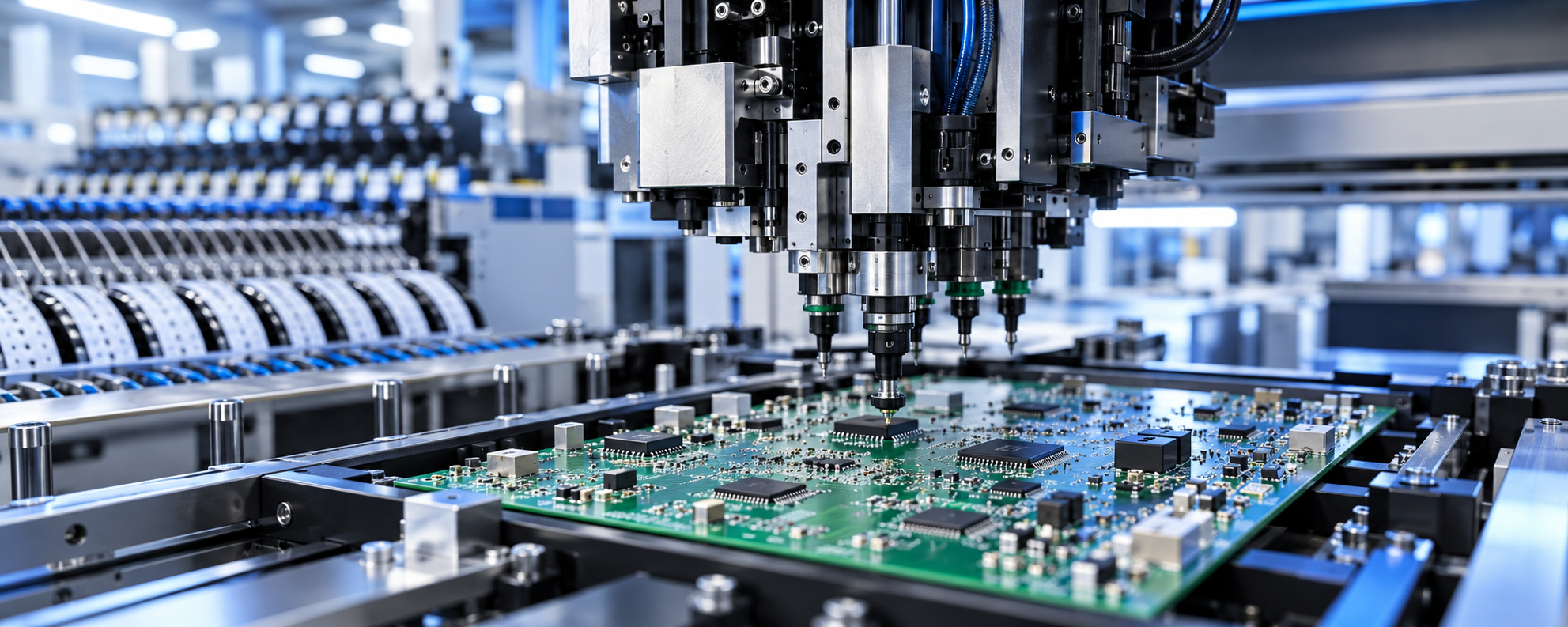 Illustrative automated SMT PCB assembly line